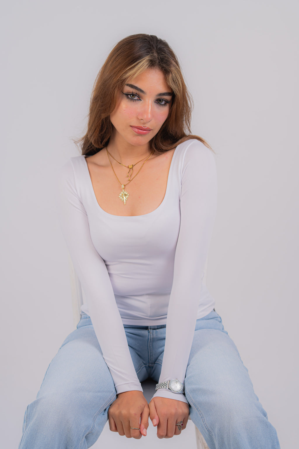 Square Neck Long Sleeve
